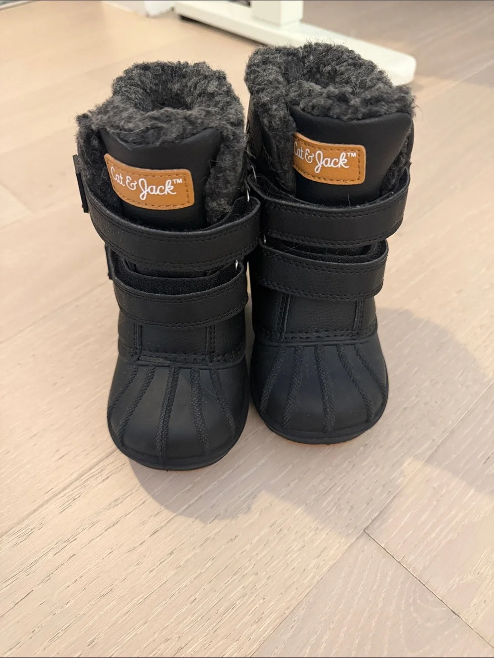 Cat & Jack Black Kids' Faux-Fur Lined Winter Boots